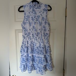 1.State ruffled mock neck mini dress